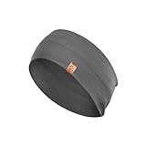 menique 100% Merino Damen Stirnband: menique rutschfeste Schweißbandbreite Ohrwärmer für das Laufen Wandern Yoga Sport-Stirnbänder für Feuchtigkeitsableitung und Haarband (universal, perfekt grau)