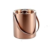 Eiskübel, Eiswürfelbehälter, mit Klammer und Deckel, doppelt isoliert, Dicker Edelstahl, Bartheke für Grillparty (2L/3L)