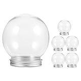 IMUSINICE Selbstgemacht Schneekugel 6 Stück Kunststoff Leere Kugeln 150 ml mit Schraubverschluss für Weihnachtsbasteleien und Kreative Geschenkideen