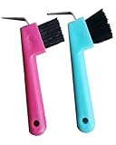 QLEUIFT Hufkratzer Pferdekopf Hufauskratzer mit Bürste 2 in 1 Hufauskratzer Pferdepflege Zubehör Antirutschgriff Pferd Grooming Tools für Saubere Hufe zur Hufpflege und Klauenpflege Zufällige Farbe