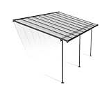 Canopia by Palram Terrassenüberdachung Alu Sierra 3X5.46 Polycarbonat Hohlkammerplatten Pergola 555 x 295 cm Grau zur Überdachung ihrer Terrasse