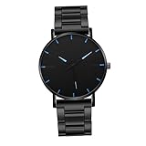 TEMPNAP Herrenuhr Luxusuhren Für Herren Männer Rostfreie Uhr Digitaluhr Mann Beobachten Blaue Uhr Led Uhr Automatikuhr Schwarze Quarzuhr Klassische Uhren Für Herren Modeuhr Glas Black