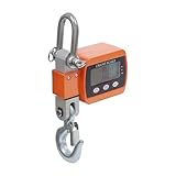 Digitale Kranwaage 500KG, Elektronische Hängewaage Industrie Hängende Waage Tragbare LCD Zugwaage mit Haken (Orange)