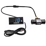 Digitales Motorrad-Wassertemperaturmessgerät mit Hygrometer-Sensor für DC 12 V Fahrzeuge, wasserdichtes Thermometer-Kit für Motorräder und Rennwagen (22 mm)