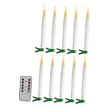 Gadpiparty 10 Stück Weihnachten Led-elektronik Pole Clip Kerzenlichter Weihnachtskerzenlampe Lange Kerzenlampe Geführtes Kerzenlicht Kerzenlampe Für Weihnachten Led-kerzenlampe Pp Weiß
