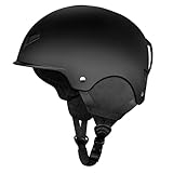 LeapBeast Unisex Skihelm, Atmungsaktiver Ski-Helm Größenverstellbar, Snowboardhelm mit ABS-Schale, EPS Auskleidung für Einen Optimalen Schutz auf der Piste (Schwarz, M)