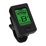 Clip-On-Gitarrenstimmgerät mit LCD-Display | Akustik Kalibrierung Tuner | Schnelles und genaues Instrumentenstimmgerät | Vielseitiges Stimmgerät für Akustikgitarre, E-Gitarre, Ukulele, Bass, Violine