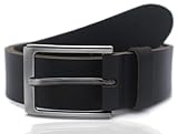 FRIEDRICH HOFFMANN Gürtel Herren schwarz - Ledergürtel Herren - 100% Leder - Anzuggürtel Business Gürtel Jeans - 3,5 cm - Made in Germany (Schwarz, 100 cm Bundweite = 115 cm Gesamtlänge)