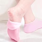 Fangshu Silikonsocken, Rutschfeste Feuchtigkeitsspendende Socken Elastische Silikon Socken Foot Peeling Anti Hornhaut für Rissige Füße Trockene