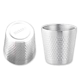 OYIWINMI 2 Stück Edelstahlbecher, 175ml Edelstahl Becher, Stapelbar Metallbecher Ohne Henkel, Trinkbecher für Camping Picknick, Reisebecher bruchsicher und BPA-frei für Outdoor Urlaub