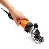 Schafschere, Elektrische Schermaschine mit 6 Stallgeschwindigkeiten, Schere for Schafe, Ziegen, Alpaka, Tierhaarschere, Schermaschine, Schere, Wolle, Schere, Bauernhof, Suppl ,Müheloses Scheren(Orange