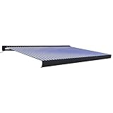 SKM Kassettenmarkise mit Motor 450x300 cm Blau und Weiß,Heim & Garten,Rasen & Garten,Garten & Balkon,Markisen,Blau,59.3 kg,3052692