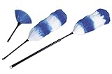 Maximex Staubwedel Set Blau 3-teilig, effiziente Staubbeseitigung, immer der richtige Wedel, 3 verschiedene Größen, Maße (L): 26 cm mini, 56 cm mittel, 96 - 110 cm ausziehbar