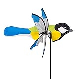 CIM Windspiel - Petite 2in1 KOHLMEISE - Ø28x43x85cm - Windmühle mit Standstab oder Mobile mit Hängeset