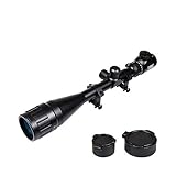 Goetland Gewehr Zielfernrohr 6-24x50 AOEG Airsoft Rangerfinding Rot Grün Fadenkreuz mit Montage Ringe SFP für Taktische Jagd Armbrust Luftgewehr Sportschützen
