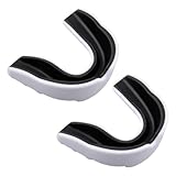 Sport Zahnschutz, 2 Stück Sport Mundschutz, Mundschutz Boxen, für Rugby, Boxen, Kampfsport, Hockey, MMA, Taekwondo und Mehr, Erwachsene (Schwarz Weiß)