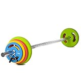 Oliver – Prime Pump Langhantel Set 16kg – Langhantelstange mit 8 Gewichten aus Gusseisen mit Neoprenüberzug – Hantel Set geeignet für Kraftsport, Fitness, Muskelaufbau, Kraftausdauer uvm.