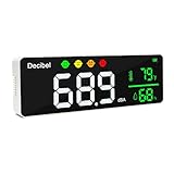 Dezibel-Messgerät, Wand-Schallpegelmesser, 28cm großes LED-Display, Geräuschtemperatur- und Luftfeuchtigkeitsmesser mit Alarmsymbolen, breite Anwendungen für Klassenzimmer, Studio, Zuhause, Fabrik