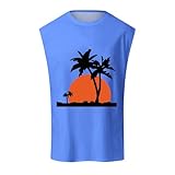 SRZYMJ Tank Top Herren, Herren Kompressionsshirt Sports Tank Top Ärmelloses Funktionsshirt Laufshirt Kurze Hemden Herren Sommer Tanktop Herren Schwarz Tshirt 4XL Blau M