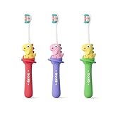 Vonmerie Children's Toothbrush, Designed for Children Aged 0-6 Years Old, with Ultra Soft bristles (Violett+Grün+Rot/7-12Jahr)