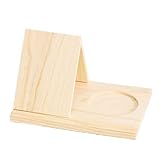 Buchablageständer, dreieckiger Buchhalter, Dreieckiger Buchhalter mit Getränkehalter, Bücherecken-Display aus Holz, Tischdekoration für Schlafzimmer, Wohnzimmer, Arbeitszimmer
