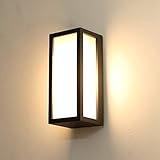 HLFVLITE Außen Wandleuchte Außenwandleuchte, Max. 40W E27 Birne Terassenlampe Aluminiumguss Aussen Wandlampe Außenwandleuchten, IP44 wasserdicht Gartenbeleuchtung, Anthrazit