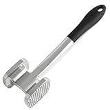 Fackelmann Fleischklopfer mit Soft-Grip-Griffen gegen Verrutschen – Fleischhammer mit rauer und glatter Oberfläche – Fleischplätter zum Plattieren und Klopfen, Schwarz