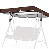 Wasserdichte Veranda-Schaukel, Ersatz-Schaukelabdeckung für Garten- und Terrassen-Hängematte, strapazierfähige obere Abdeckung (Kaffeebraun 142,2 x 119,4 x 18 cm)