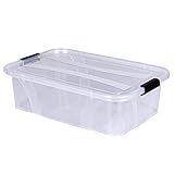 Aufbewahrungsbox + Deckel L 38,5 x B 24,5 x H 11,1 cm - 7 Liter transparent stapelbar | Transportbox transparent | Lebensmittelbox lebensmittelgeeignet | Kunststoffbox Lagerbox stapelbar