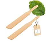 2x HOFMEISTER® Crepes-Wender Set Holz - Crepes Wenden oder Spätzle schaben - keine Kratzer in der Pfanne, hitzebeständiger Teigschaber, Zubehör für Crepes Maker, Weihnachtsmarkt, Buchenholz, 30 cm