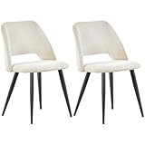 ANVOFONG Esszimmerstühle 2er Set,Küchenstuhl mit Unabhängige Beine,Kordsamt Gepolsterter Stuhl,Beige loungesessel,für Esszimmer,Wohnzimmer,Küche,Schlafzimmer und Empfangsraum