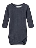 NAME IT Baby-Jungen NBMWANG Wool Needle LS Body SOLID NOOS Langarmbody, Blau, 56