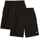 Amazon Essentials Herren Leichte Performance-Funktionsshorts In Lockerer Passform (Erhältlich In Übergrößen), 2er-Pack, Schwarz, XL