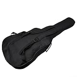 LUCKCDUO Wasserabweisende Gitarrentasche, Schutz für 40/41 Zoll klassische Gitarren (schwarz), Schwarz