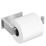Auxmir Toilettenpapierhalter ohne Bohren, Klopapierhalter Selbstklebend, Edelstahl Klorollenhalter mit Kleber, WC Rollenhalter Papier Halterung für Küche Badzimmer Toilette, Modern, Silber