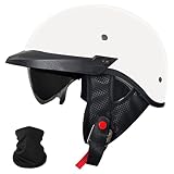 Yirunfa Retro Halbschalenhelm, Retro Deutsche Motorradhelm, mit ECE/DOT Genehmigt, Vintage Offenem Helm, Jet-Helm Für Männer Und Frauen Fahrrad Cruiser Chopper Moped Roller