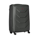 WENGER Prymo Large Hartschalenkoffer mit 4 Rollen, Trolley, Groß, 93 (107) l, Sicherheitsschloss, Damen Herren, Reisen Urlaub, Anthrazit, 653637