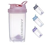 Pubiao Shaker für Eiweiß und Sportgetränke Protein Shaker Cup Sportergänzungsmittel Shaker mit Mixer Ball Fitness Milchshake Tragbarer Workout Wasserbecher 500 ml (Rosa)