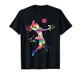 Volleyballspieler Colorsplash Mädchen Kinder Beach Volleyball T-Shirt