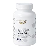 Lysin + Zink - L Lysin Kapseln hochdosiert 620 mg pro Tag (120 vegane Kapseln) - 4-Monatsvorrat - 496mg reines Lysin + Zink 10mg für Ihr Immunsystem - ohne Zusätze, gluten- & laktosefrei - vitaworld