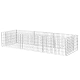 Helloshop26 Hochbeet Pflanzen Blumen Garten Gabionen Stahl 270 x 90 x 50 cm 02_0001276