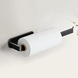 Küchenrollenhalter selbstklebend ohne Bohren Edelstahl Matt Wandhalter für Küche & Wohnmobil Praktische Aufbewahrung & Organisation, Rollenhalter Schwarz