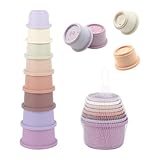 ZBHDEYG 1 Stück Bunte runde Stapelbecher, Stapelbecher, Babyspielzeug, Lernspielzeug, Kinderbadespielzeug, Kinderzimmerdekoration, Früherziehungsspielzeug, Kinderspaßspielzeug