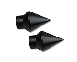 prodecoshop Endstück Spitze für Gardinenstangen, Vorhangstangen Ø 20 mm, 2 Stück (schwarz)