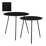 Mica Decorations Pontus Beistelltisch - 2er-Set - H45 x Ø55 cm - Schwarz