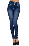 Damen Jeans High Waist Stretch Denim Jeanshosen für Damen Skinny Slim Fit Röhrenjeans Bleistiftjean Lässige Pant Strecken Schlank Stylische Hosen (Blau A2, M)