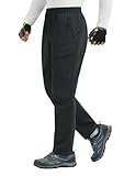 baleaf Wanderhose Herren Thermohose Softshellhose Wasserabweisend Cargohose Outdoorhose Trekkinghose Skihose MTB Hose Lang Fahrradhose Winter Schwarz L