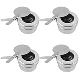 Luxylei Brennstoffbehälter Aus Edelstahl, 4er-Set Brennstoffbehälter Für Warmhaltegeräte Deckel, Warmhalteplatten Für Buffets, Catering-veranstaltungen Und Partys