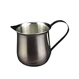 Toyvian Edelstahl Milchkanne Milchschaumkanne mit Ausgießer Rostfreier Milchtopf für Latte Art Cappuccino Zubereitung im Restaurant und Zuhause