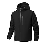Generisch Regenjacke Herren Wasserdicht Mit Kapuze, Windjacke Herren Leicht wasserdichte Windbreaker Jacke Wandern Outdoor Oberbekleidung Softshell-Jacken Leichter Regenmantel Allwetter Fahrradjacke